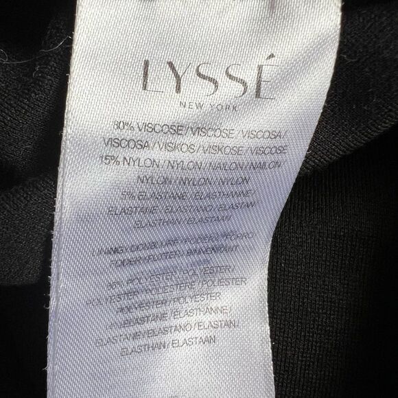 Lysse Skirt Ponte Stretch Pull On Asymmetrical Hem Dot Black Size Large - Picture 8 of 9